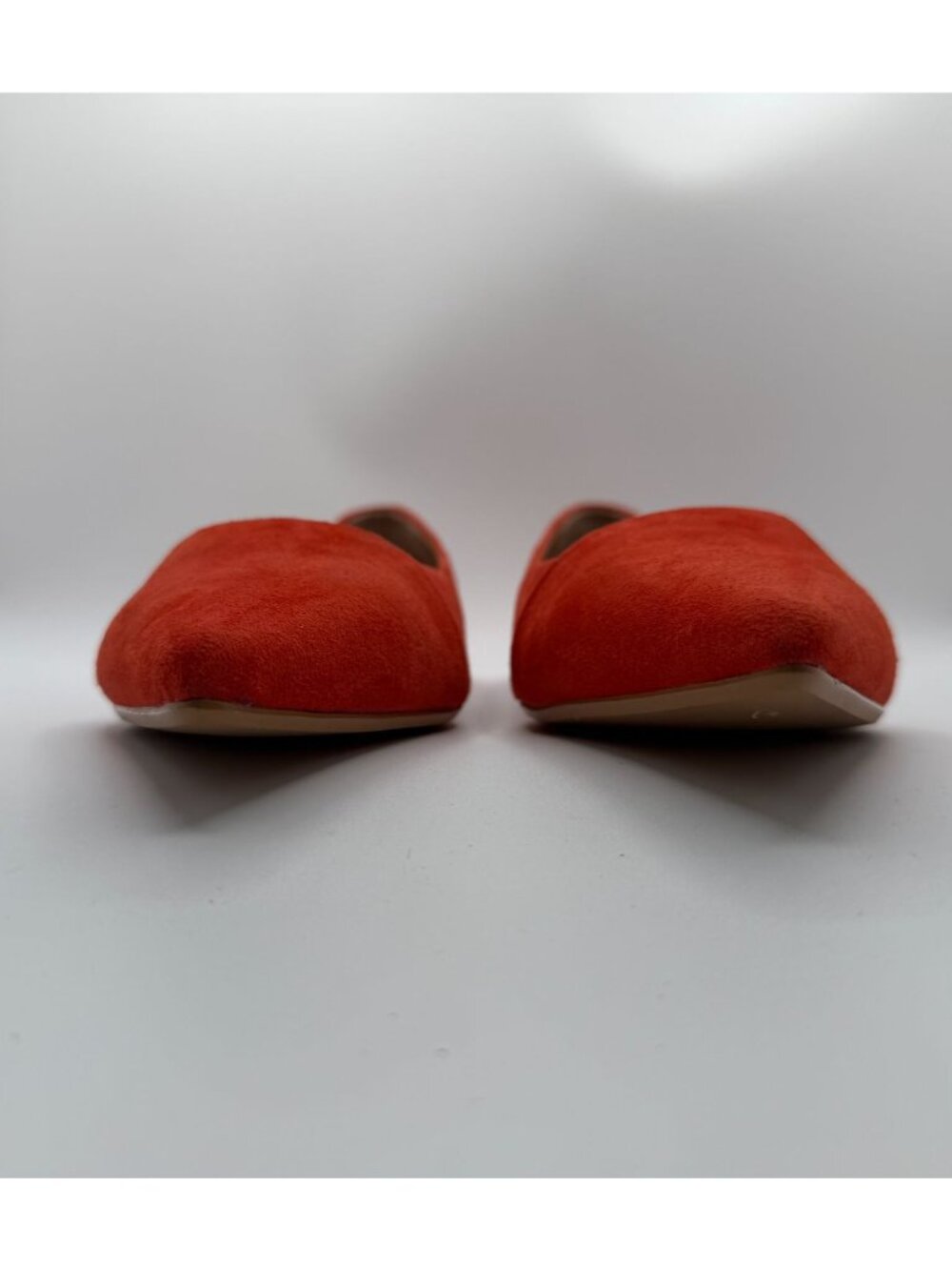 Crown Vintage Noelle Ballet Flats Women Size 10M Orange Suede Pointe Toe Shoes - Picture 6 of 15